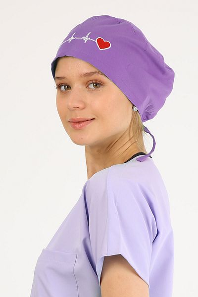 Owlet Medikal Rhythm Embroidered Lilac Surgical Bonnet