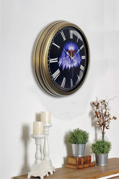 Kasva Concept Cadou 40 Cm Ceas de Perete Vultur Metal Antic