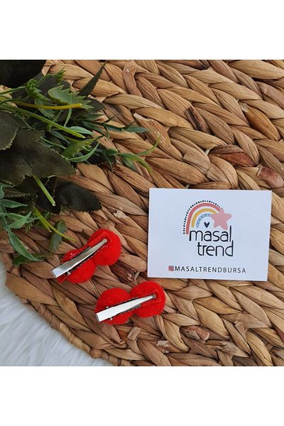 masal trend 2 Pack Children's Clip Buckle with Red Pompom