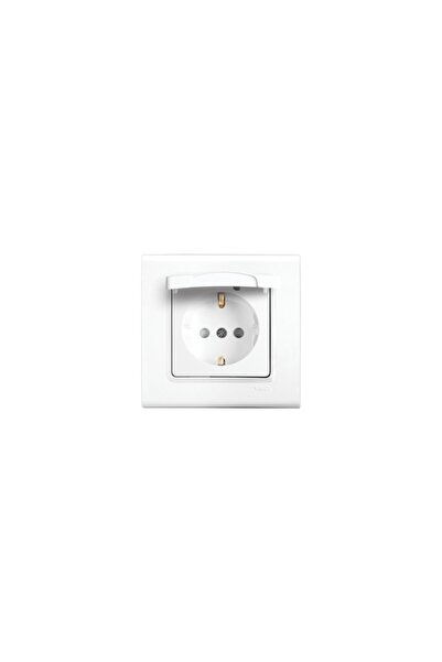 VİKO Linnera White Covered Grounded Socket