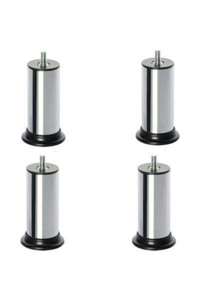 k karaaliler Metal Chrome Base Bed Sofa Leg 10 Cm 3/8 Thread 4 Pieces