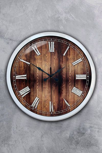 Kasva Concept Gift 40 cm White Metal Wood Wall Clock