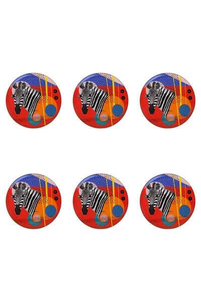 Porland Wild Life Zebra Flat Plate 28cm Set of 6