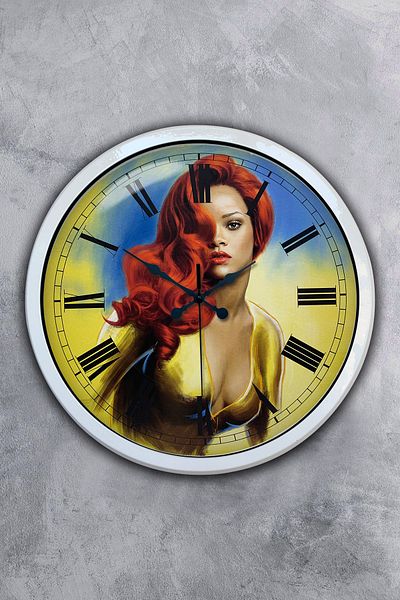 Kasva Concept Gift 40 cm White Metal Rihanna Wall Clock
