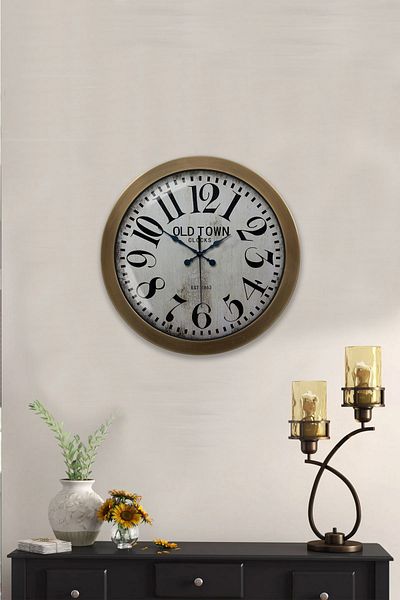 Kasva Concept Ceas de perete din metal antic de 36 cm