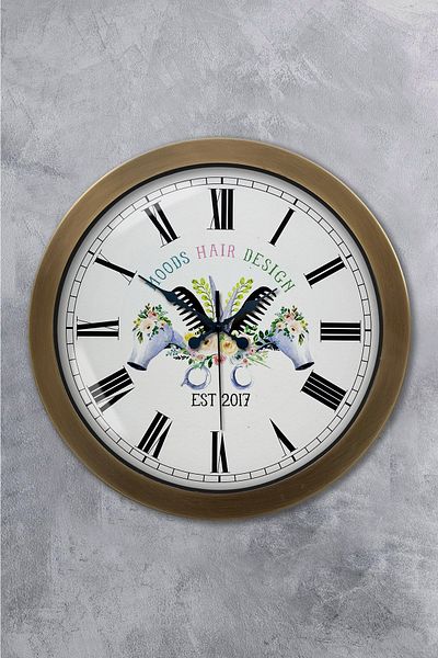 Kasva Concept Gift 36 cm Antique Metal Hairdresser Wall Clock