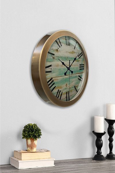Kasva Concept Gift 36 cm Antique Metal Antique Roman Wall Clock