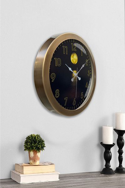 Kasva Concept 36 cm Antique Metal Night Wall Clock