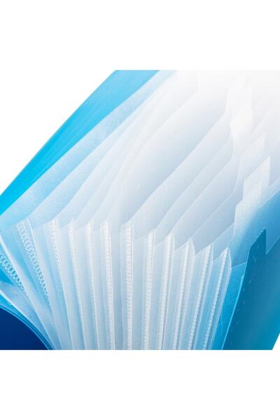 Lotte Φάκελος με φυσούνα 13 τσέπες, ελαστικός, A4, διαφανές μπλε