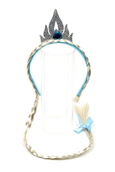 QUEEN AKSESUAR قطعة شعر محبوكة باللون الأزرق إلسا الأصفر للفتيات