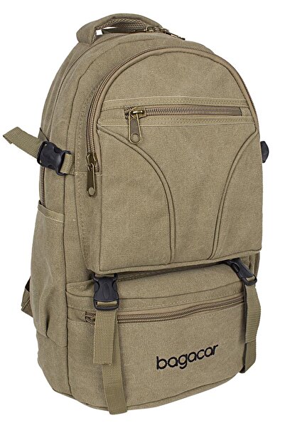 Bagacar حقيبة ظهر من القماش باللون البيج للجنسين