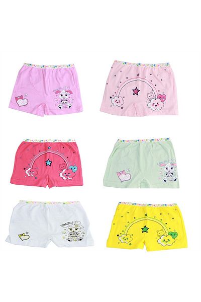 Tutku Pachet de 4 lenjerie de corp Boxer Mnt pentru fete imprimate