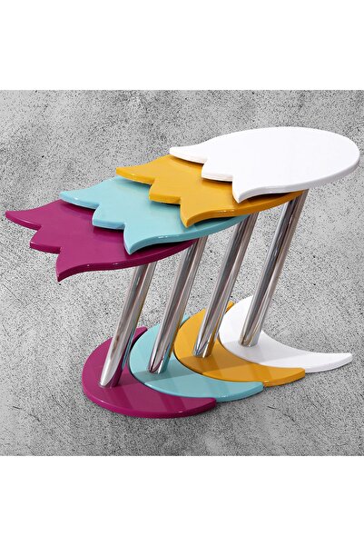 Veys Sehpa 4 Lü Lalezar Zigon Sehpa - Color