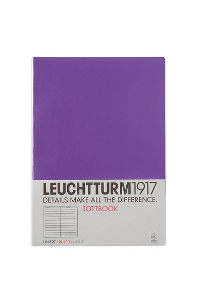 Leuchtturm1917 Jottbook A4، مخطط، غطاء أرجواني