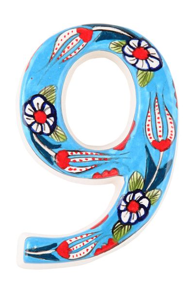 HOUSE2HOME Handmade Ceramic Door Number 9