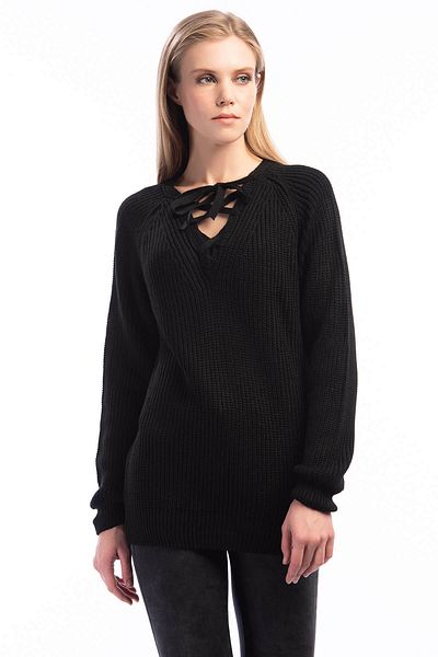 Lee Cooper Women's Hilary Boat Neck Sweater Black 191 LCF241002