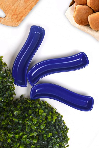 Keramika Matte Cobalt Ivory Olive Rack 18 Cm 3 Pieces