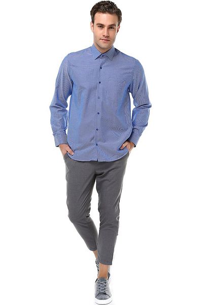Varetta Ανδρικό μακρυμάνικο πουκάμισο Sky Blue Oxford Classic Cut