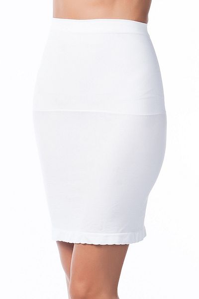 Miss Fit Woman's White Skirt Corset with Silicone 54185