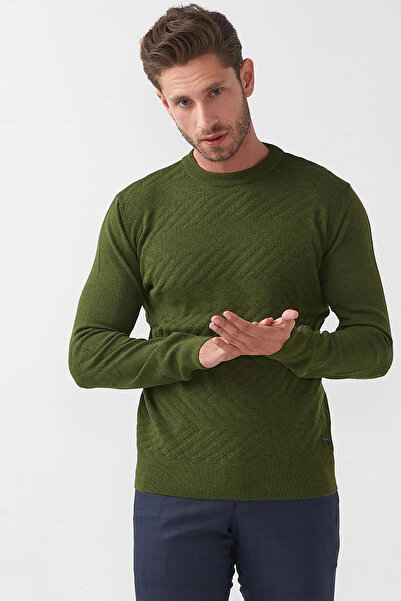 Mcr Pulover pentru bărbați kaki - 11167HAKI