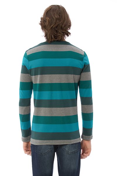 LC Waikiki Young Men's Blue Striped T-Shirt 7KG480Z8
