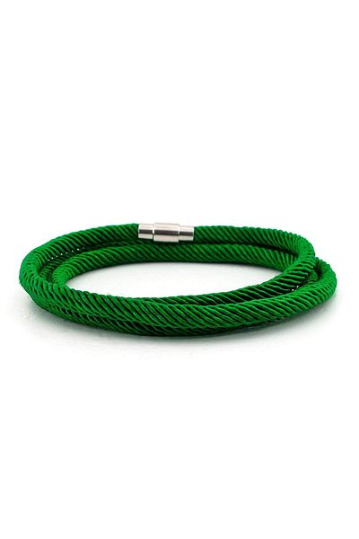 Solfera Men's Three Sira Wrap Magnetic Clip Green Color Bracelet Bt467