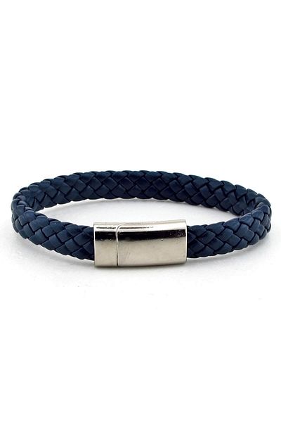 Solfera Men's Magnetic Navy Blue Leather Bracelet BT198