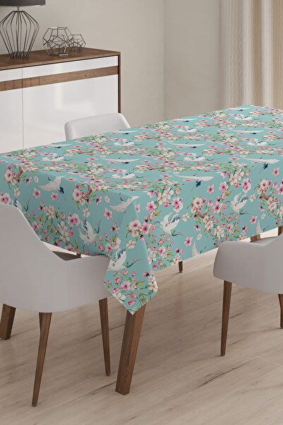 Realhomes Modern Bird Themed Digital Printed 3D Tablecloth - 120 x 140 cm