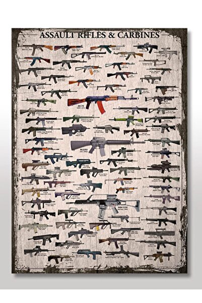 Cakatablo 25cmX35cm Ahşap Tablo Counter Strike Silahları
