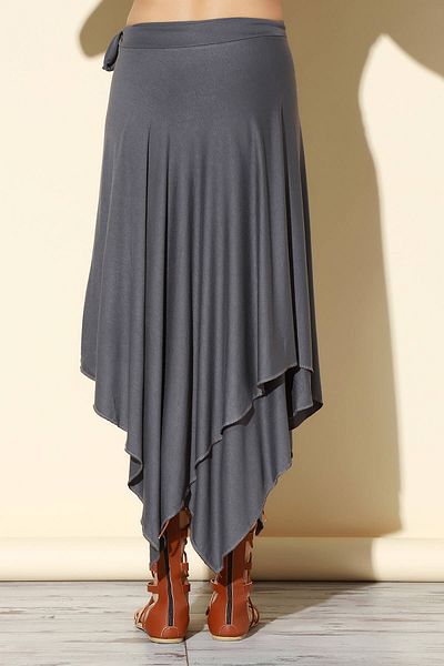 Quincey Women's Gray Wrap Tie Skirt Ek2319