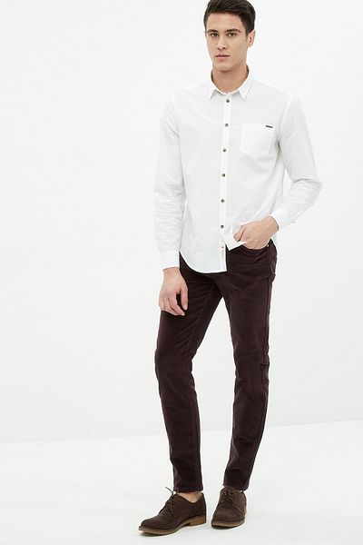 Koton Ανδρικό μπορντό Skinny Normal Waist Παντελόνι 7KAM44018OW