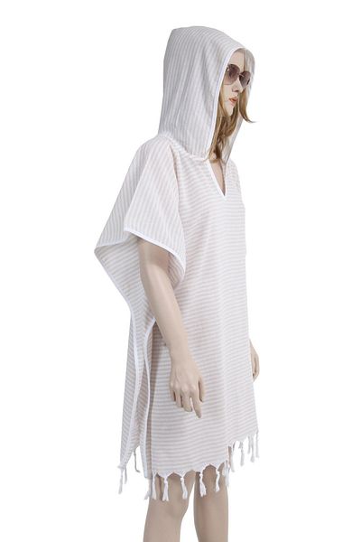 Bedinn Φόρεμα Peshtamal Hoodie λεπτή γραμμή Μπεζ Pje001