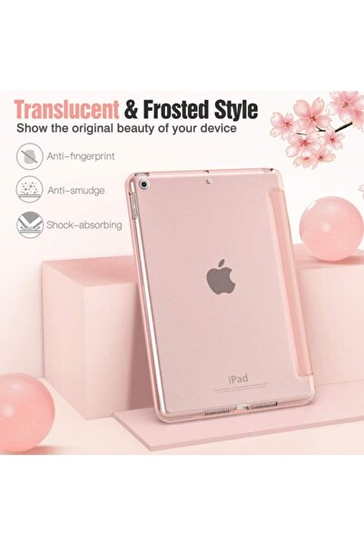 Fuchsia Rose Gold Apple Ipad 8. Nesil 2020 10.2 Inç Tablet Flip Smart Standlı Akıllı Kılıf Smart Cover