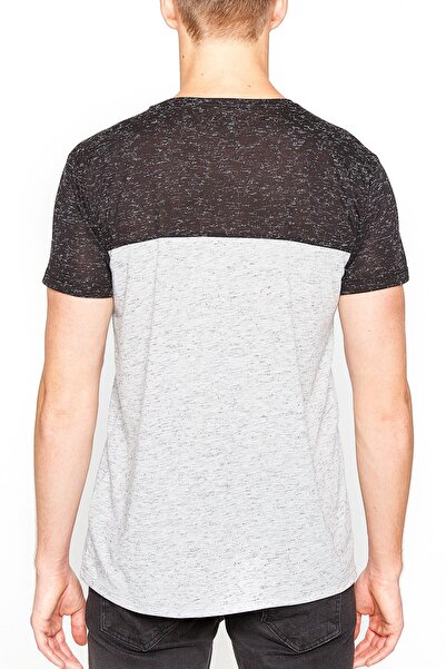 Koton Pánske šedé tričko so vzorom 8KAM11876MK