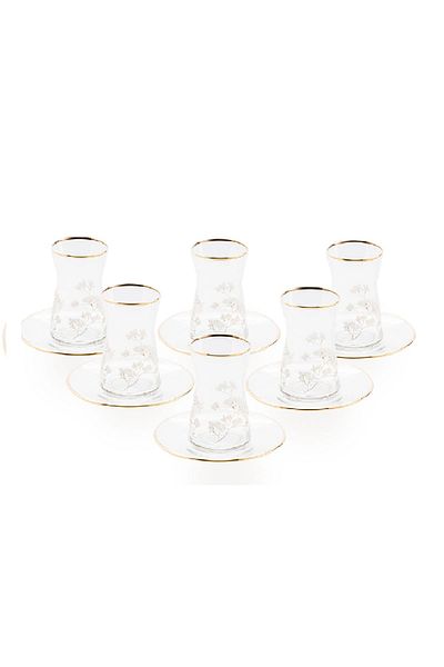 English Home Sakura Glass 12 Piece Tea Set 160 Ml Transparent