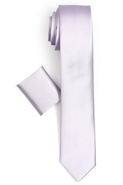 Varetta Cravată pentru bărbați, liliac, uni, slim fit, slim fit