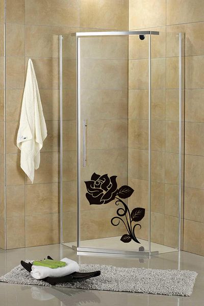 Tilki Dünyası Floral Rose Shower Cabin and Bathroom Sticker DSKBN00010