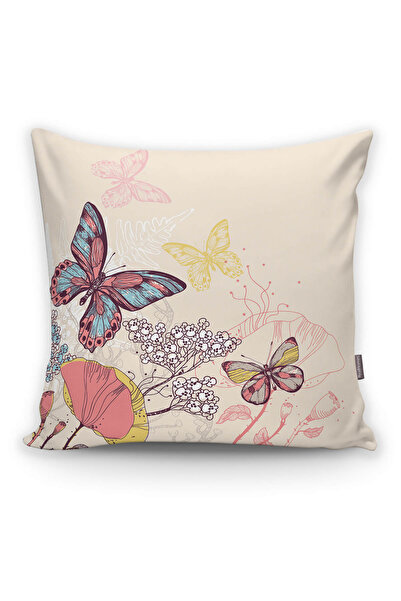 Realhomes غطاء وسادة مزخرف بطباعة رقمية على شكل فراشة حديثة