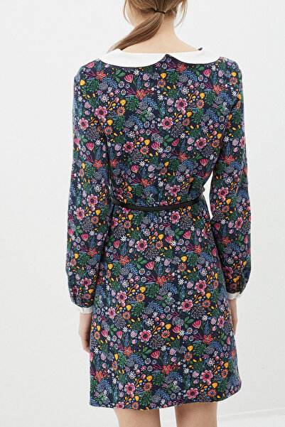 Koton Γυναικείο Φόρεμα με σχέδιο εκρού 7KAL86003IW