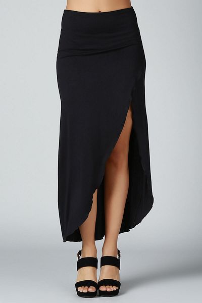 Quincey Women's Black Slit Skirt EK2326