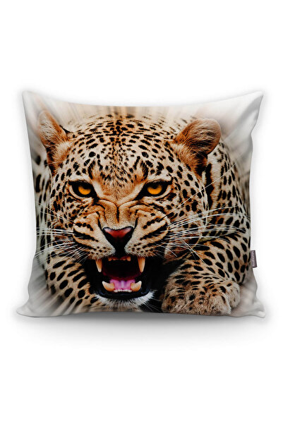 Realhomes غطاء وسادة مزخرف مطبوع رقميًا بتصميم الفهد