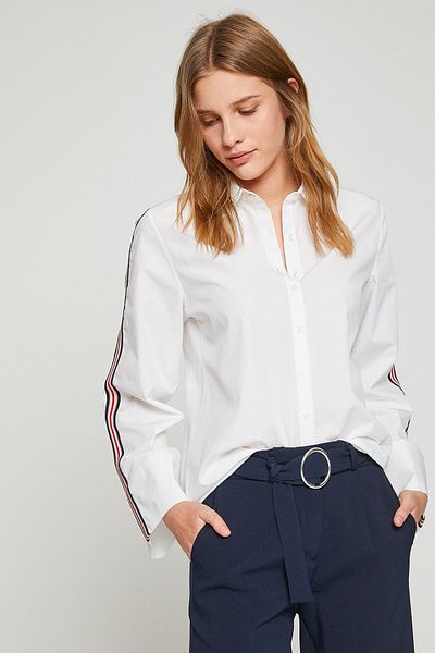 Koton Cămașă albă cu mânecă lungă, cu guler clasic, cu croiala relaxată 8YAL61625QW