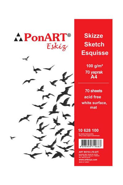 Ponart Sketchbook Spiral 100 gr. 70 Pages A4
