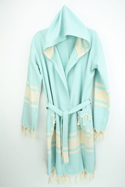 Bedinn Пештемал халат Diamond у смужку, зелений