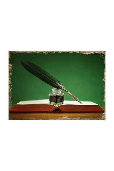 Cakatablo 25cmX35cm Ahşap Tablo Divit Kalem Defter