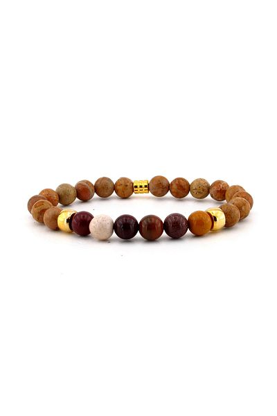 Solfera Men's Real Jasper Natural Stone Bracelet B601