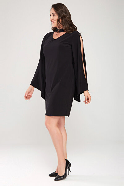 Laranor Women's Black Sleeve Detailed Dress 17LB9098