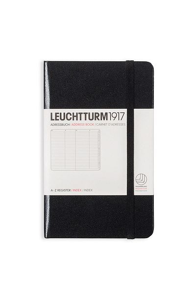Leuchtturm1917 Pocket Size (A6), Address Book, Black Cover