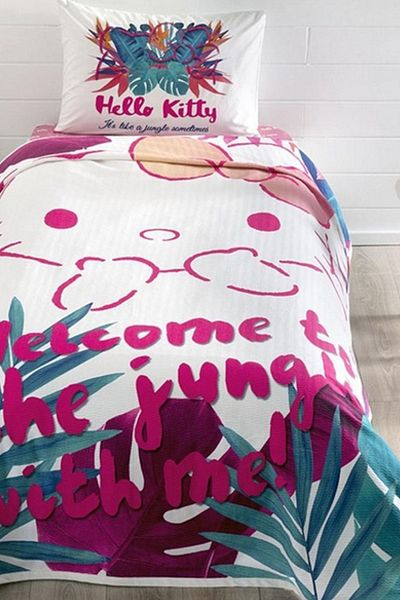 Taç Single Pique Set Hello Kıtty Jungle