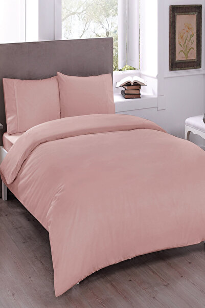 Taç Tek Kişilik Ranforce Nevresim Takımı-Basic Somon 2687821101239